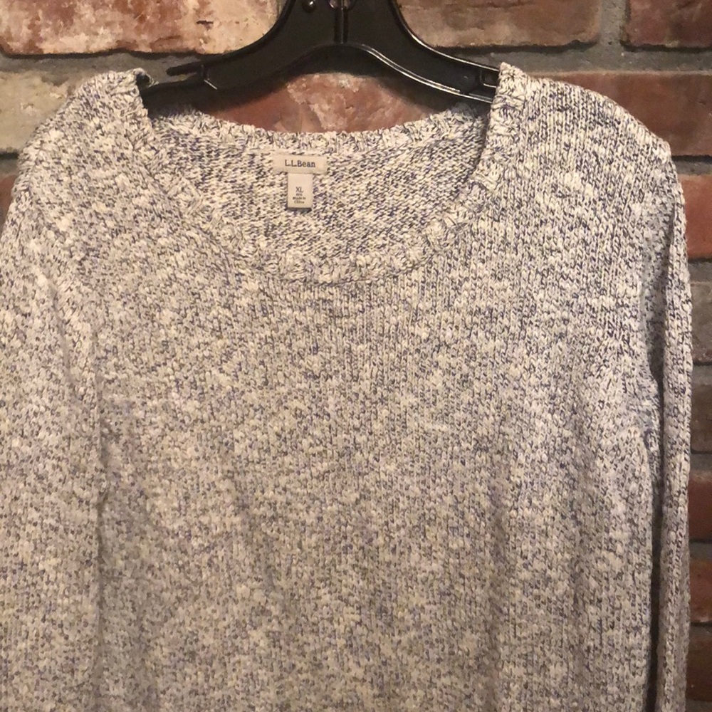 L.L Bean navy/white classic ragg cotton sweater